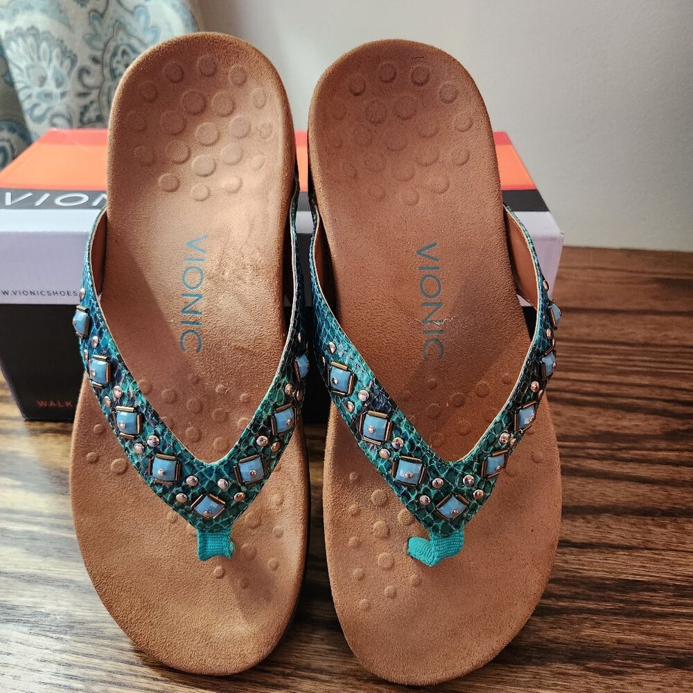 Vionic - Rest Floriana - Teal Snake - Size 6